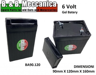Batterie BA90.120 Schwarz 6 Volt Typ 3R3 A gel BSA A10 650 Cc / A7 500 Cc
