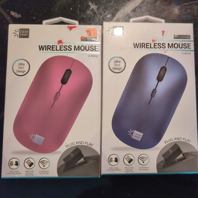 Case Logic Wireless Mouse Slim Design- 2.4 Wireless Tech - Black and Red