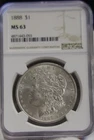 1888 US Morgan Silver Dollar $1 NGC MS63.