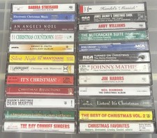 Lot of 24 Christmas Cassette Tape Dean Martin Neil Diamond Streisand Bing Crosby