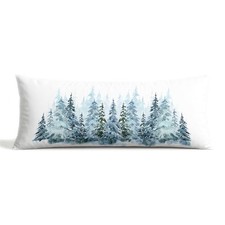 Winter Forest Christmas Tree Body Pillow Cover with Zipper,Watercolour Color06