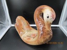 Vintage hand painted Ceramic Swan Towel Holder bathroom decor