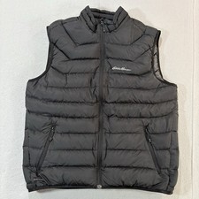 Eddie Bauer First Ascent Puffer Vest Black Down Stormdown 800 Men's L Packable
