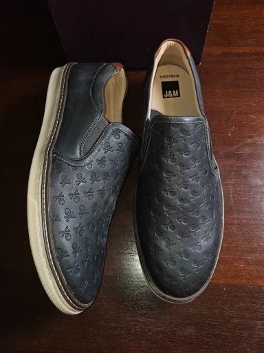 Johnston And Murphy Mens Black Sheepskin Leather 11 M Slip On Mcguffey Brand new - Image 2 of 4