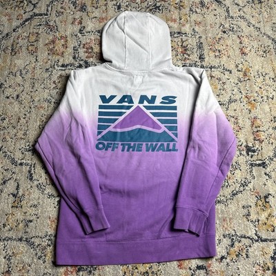 VANS Limited Off The Wall Hi-Point Purple White Dip Dyed Hoodie Size Large