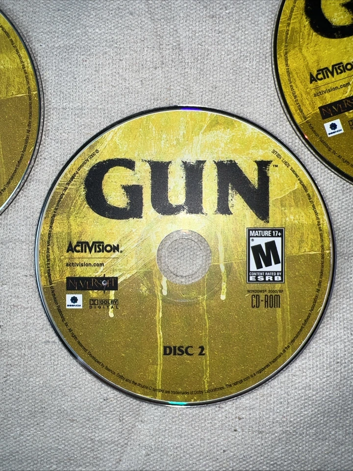 Gun PC CD ROM Software 3 Disc Computer Video Game CIB Complete Activision - Image 3 of 4