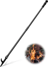 46" Fire Poker for Outdoor Fire Pits and Patios, Black