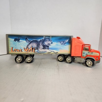 Tonka 1991 Lone Wolf Semi Truck Tractor Trailer Toy Wolf Graphics Vintage