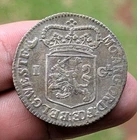 Dutch Netherlands 1 Gulden 1763 Standing Pallas West Frisia Silver Coin_a968