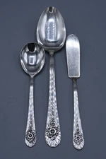 3-Pc Wm Rogers Mfg IS JUBILEE Solid Serving Spoon Butter Knife Sugar Spoon VGC