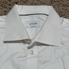 Eton Shirt Mens 18 44 White Dress Formal Contemporary Cotton