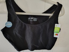 NEW Women's Fruit Of The Loom Large Black Stretch Sports Bra Back Smoothing 44