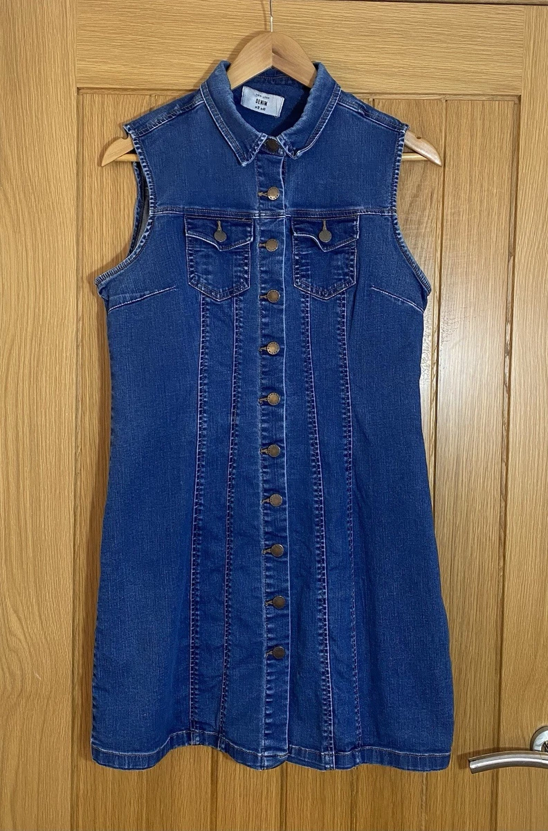 white christmas dresses Denim Sleeveless Midi Dress - All Dresses main image 1