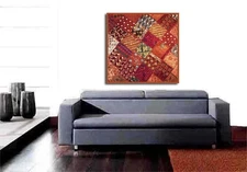 VINTAGE EMBROIDERY MOTI SARI DÉCOR WALL HANGING TAPESTRY 40" FESTIVE SEASON GIFT