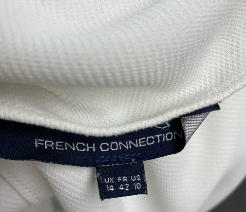 French Connection White Cross Body V Neck Blouse UK 14 PWM - Picture 7 of 7
