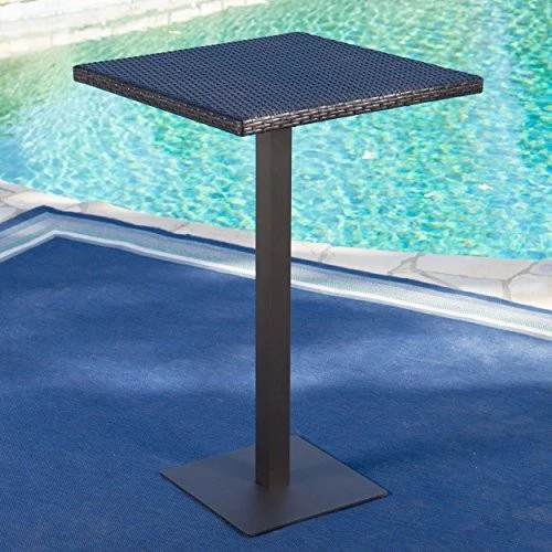  Dominic Outdoor 26" Wicker Square Bar Table, Multibrown  - Image 3 of 4