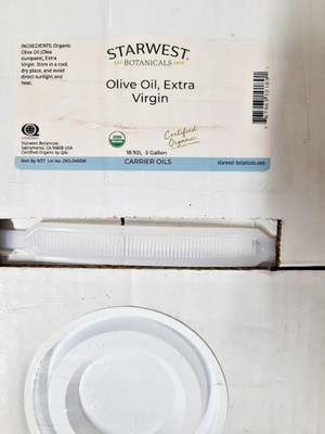 Starwest Botanicals Extra Virgin Organic Olive Oil. 5 Gallons Best by 09/2027