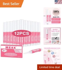 12PCS Super Strong Nail Glue for Acrylic and Press-On Nails, Long-Lasting 0.07oz
