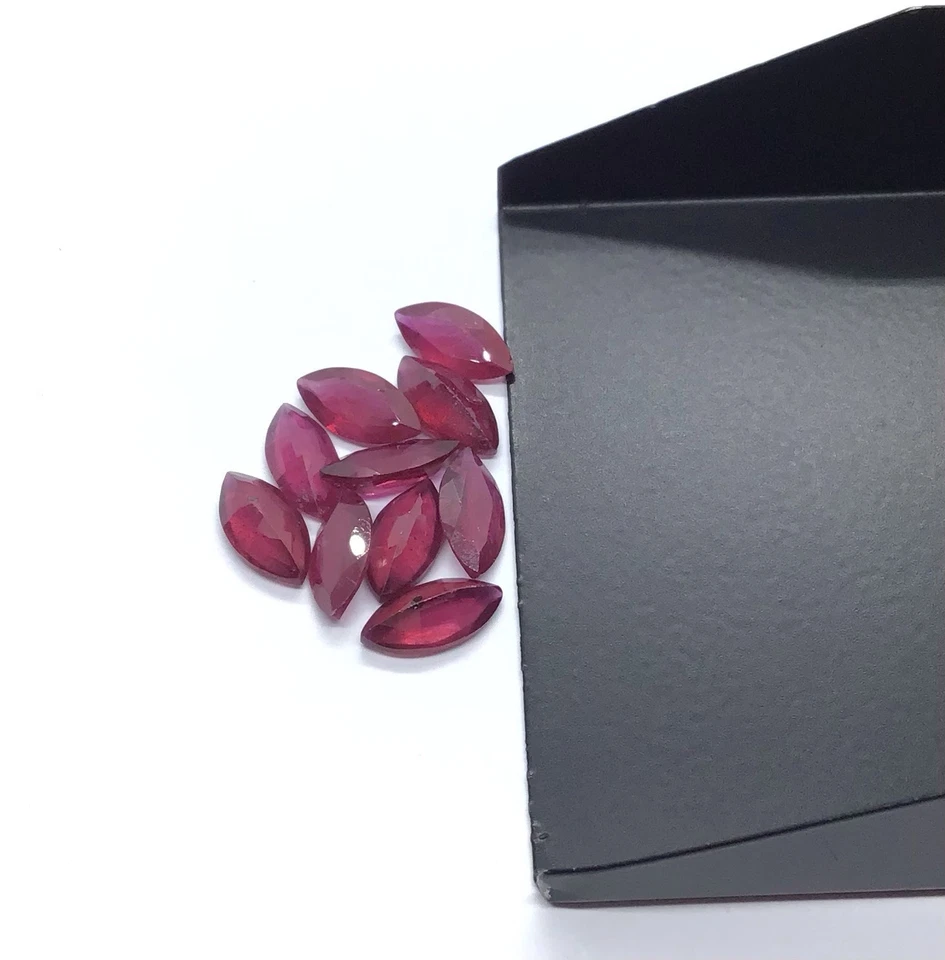 AAA Quality Ruby Marquise Cut Glass Filled Loose Gemstone For Making All Jewelry - Image 4 of 4