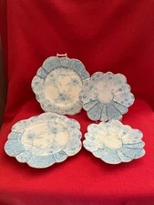 c 1889 Wileman & Co daisy shaped spares blue Jungle Print pattern #6088