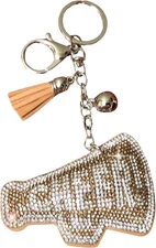 Popfizzy Cheer Keychain Accessories for Women and Girls, Rhinestone Cheer Bag...