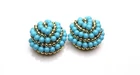Vintage Turquoise Bead Clip Earrings Costume Jewelry