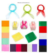 Square Chiffon Scarf Ladies Plain Light Soft Sheer 50's Retro Head Neck Scarves