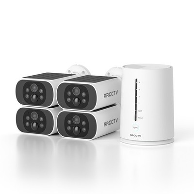 ARCCTV 4MP WIFI Solar Überwachungskamera Set Aussen Home Kabellos Akku Kamera