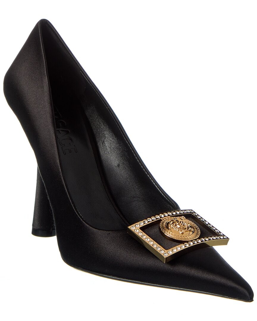 Versace Medusa Plaque Satin Pump Womens Black 36 135490₽