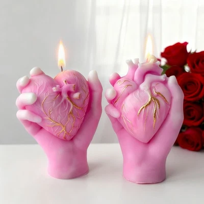 3D Heart Candle Molds Pillar Silicone Soap Mold DIY Handmade Craft Mould