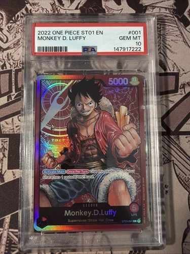 PSA 10 Pre-Errata Monkey.D.Luffy (001) ST01-001 Starter 1: Straw Hat Crew