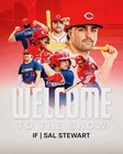 SAL STEWART 8x10 PHOTO CINCINNATI REDS WM