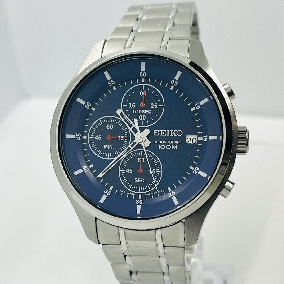 Seiko Men's Chronograph Blue Dial 10ATM Stainless Steel
