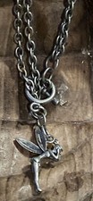 VtG Disney Tinker Bell Fairy Pewter Charm 7  Double Chain Toggle Bracelet