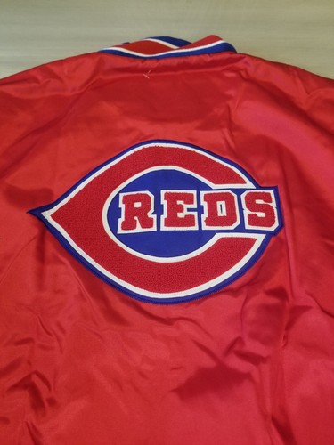Mitchell & Ness Cincinnati Reds 1938 Jacket Mens 60 (4XL) Scarlett Satin - Picture 8 of 8