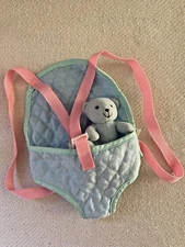 My Dream Baby MGA Baby Carrier and Teddy Bear Light Blue