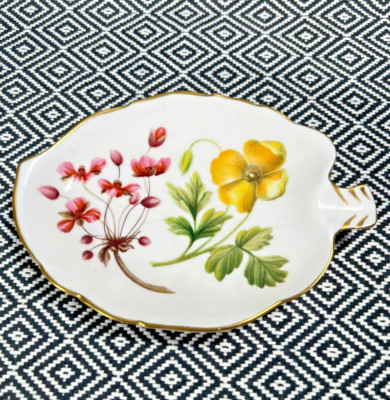 Spode Leaf Schale vergoldete Kanten Blume Vintage
