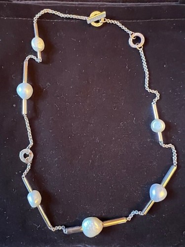 Pianegonda Necklace SS 18k gold Pearls from Flying Pearls Collection - Picture 2 of 9