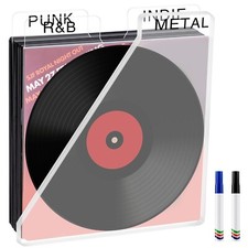 15 Pcs Acrylic Vinyl Record Dividers DIY A-Z Genre ERA BPM Tabs Plastic Vinyl...