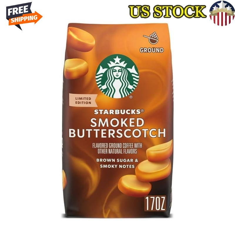 Smoked Butterscotch Ground Coffee 100 Arabica 17oz Limited Edition