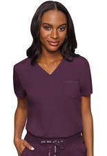 Med Couture MC Touch Scrubs V-Neck Tuck In Top MC7448 WINE Wine Free Ship
