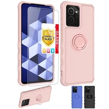 HMD Vibe Phone Case with Screen Protector and Ring Support Pink