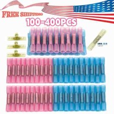 400/200pcs 22-14 AWG Heat Shrink Butt Splice Wire Connectors Crimp Terminals