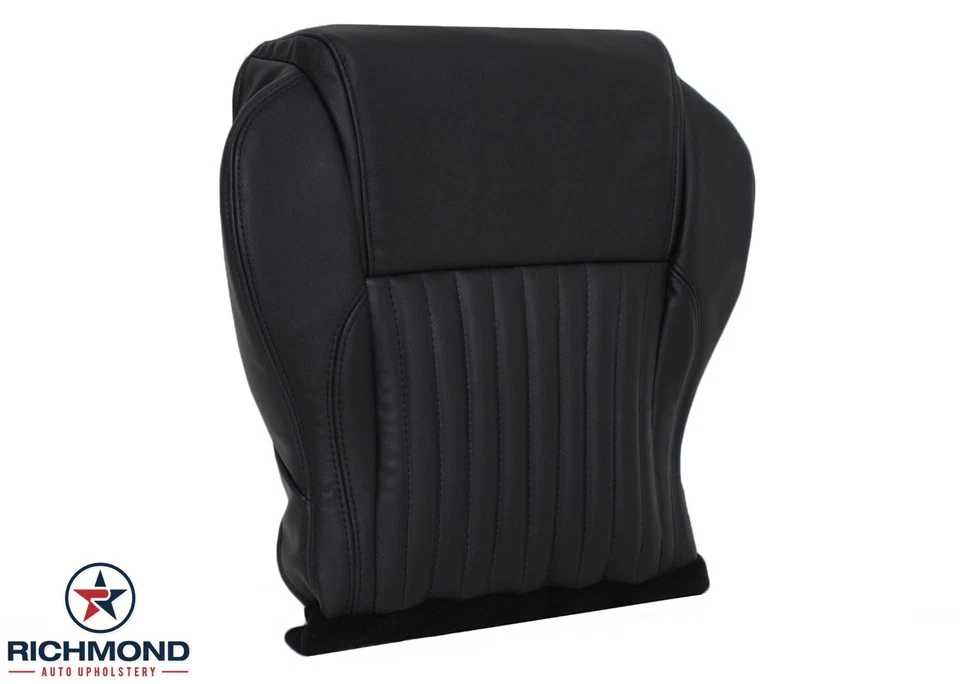 Ford Thunderbird 2004 - cubierta de asiento de cuero inferior del lado del conductor negra perforada Foto 2 de 4