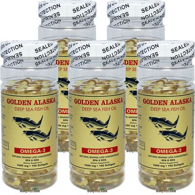 5 x 100 Softgels Alaska Deep Sea Omega-3 Fish Oil 1000 mg EPA DHA