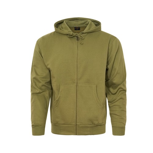 Mens Hoodie Skate Punk Outdoor Work Jumper Sweater Security Hooded Top Olive - Picture 4 of 5
