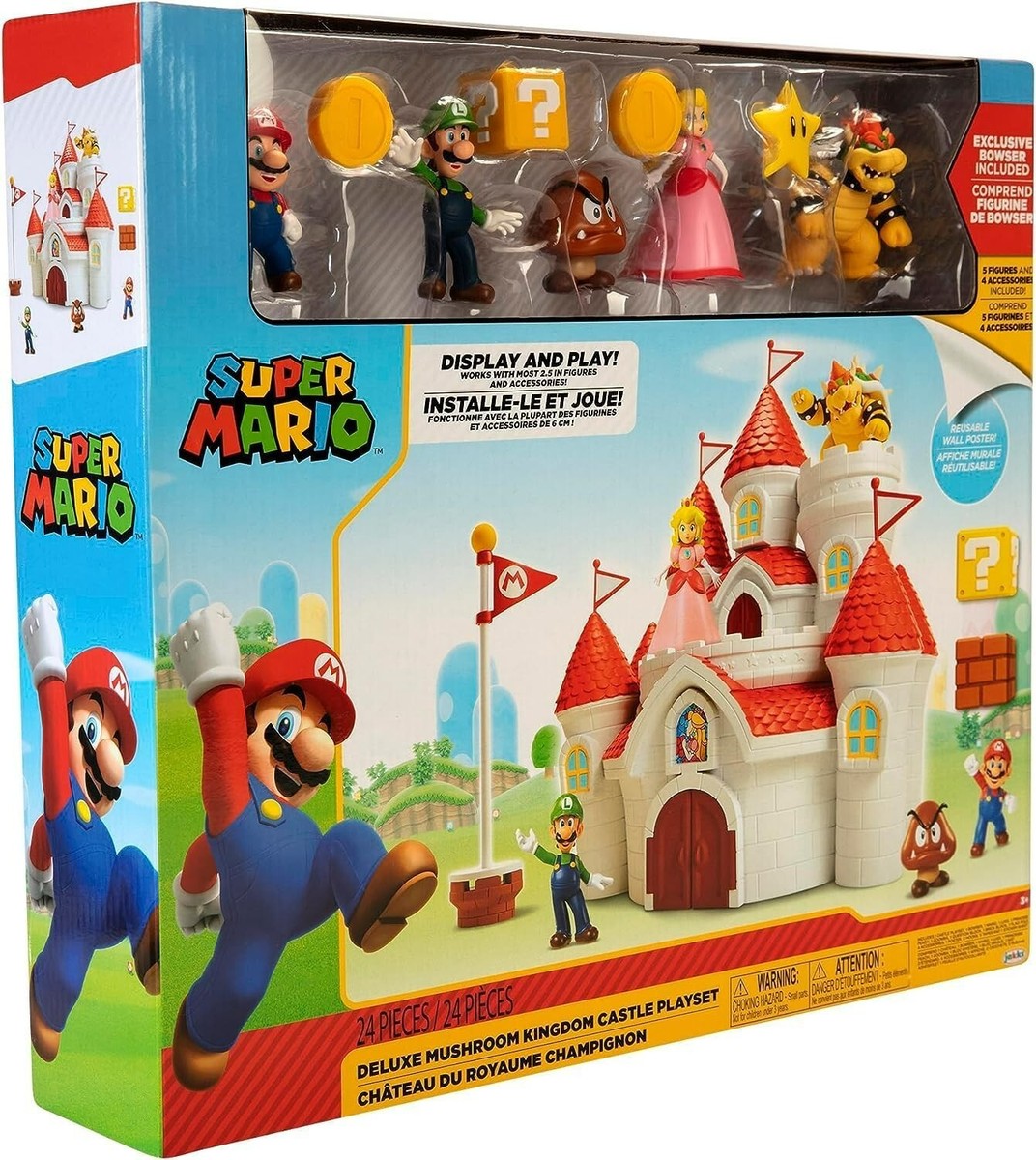 Nintendo Super Mario Deluxe Mushroom Kingdom Castle Playset With 5