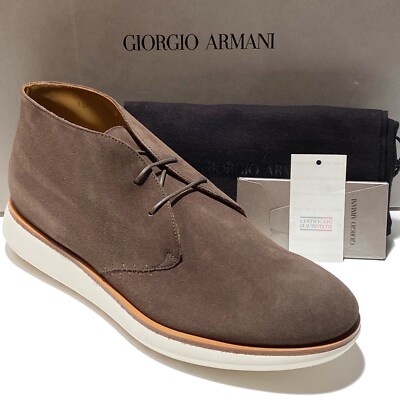 Giorgio Armani Dark Suede Ankle Boots Made in Italy Suede ankle boots in brown - Giorgio Armani | Mytheresa main image 3