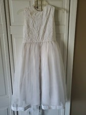 Strasburg Heirloom Collection White Flower Girl Dress 10 Years Size