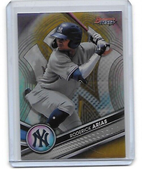 2022 Bowman's Best Roderick Arias Gold Refractor /50 N.Y.Y. card# TP-13